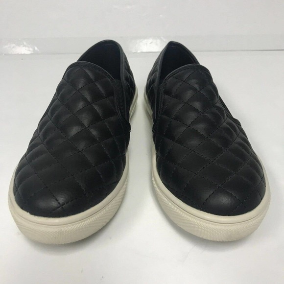Steve Madden Ecentrcq Shoes Womens 5 Black Blush Quilted Slip On Tennis Shoe - Picture 3 of 11